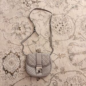 Elegant Gray Michael Kors Quilted Shoulder Bag